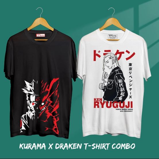 Kurama & Draken T-Shirt Combo