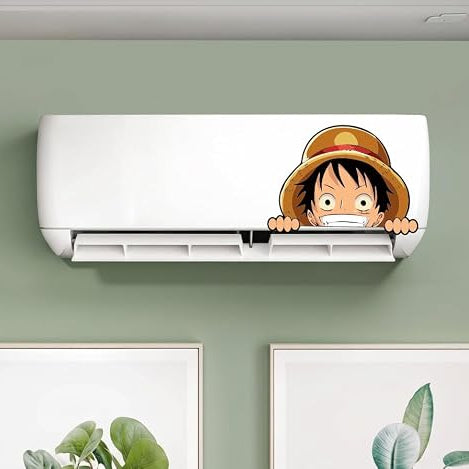 One Piece Luffy Peeking AC Sticker | Anime Split AC Vinyl Decal
