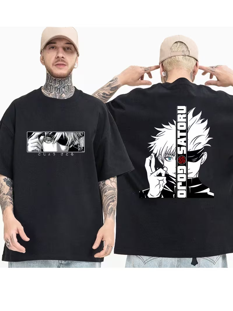 Gojo Satoru Anime T-Shirt | Jujutsu Kaisen Double-Sided Print Tee