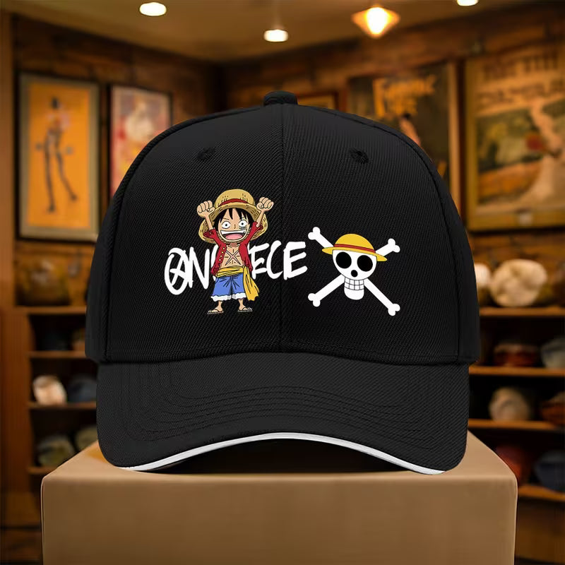 Monkey D. Luffy Anime Baseball Cap | One Piece Jolly Roger Printed Hat – Adjustable Unisex