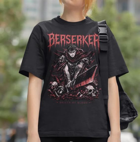 Berserk Guts TShirt, Dark Anime Manga Graphic Tee