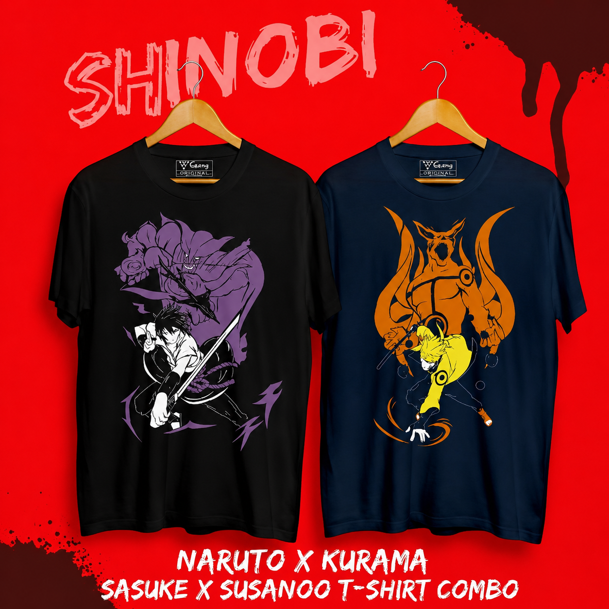 Naruto X Sasuke T-shirt Combo Deal