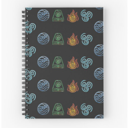 Avatar Elemental Icons Pattern Notebook
