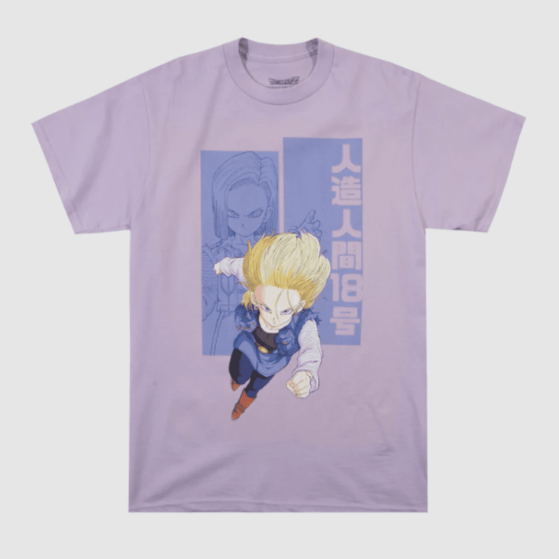 powerful android 18 lavender t-shirt