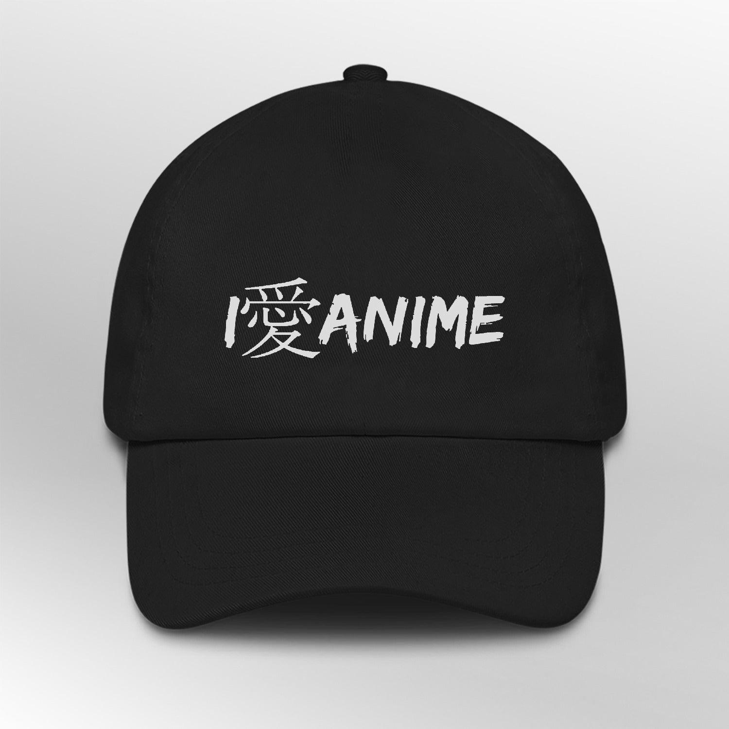 love anime text design cap