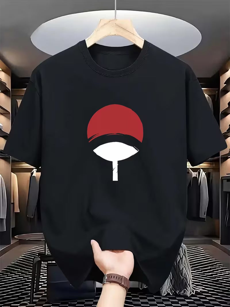 Uchiha Clan Symbol Black T-Shirt | Naruto Anime Streetwear Minimalist Graphic Tee
