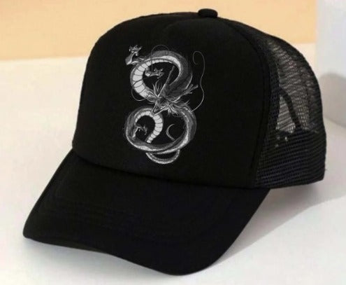 Shenron Dragon Graphic Black Trucker Cap