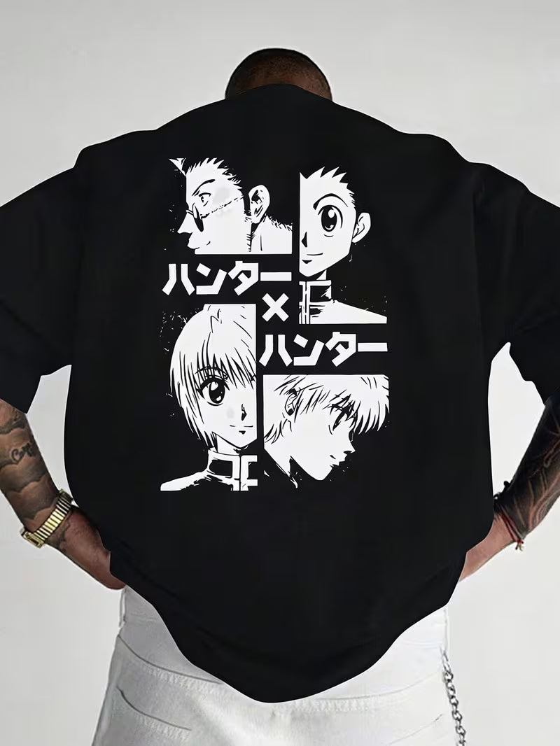 Hunter x Hunter Gon & Killua Leorio Kurapika Back Print T-Shirt | Anime Streetwear