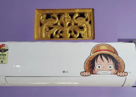 One Piece Luffy Peeking AC Sticker | Anime Split AC Vinyl Decal