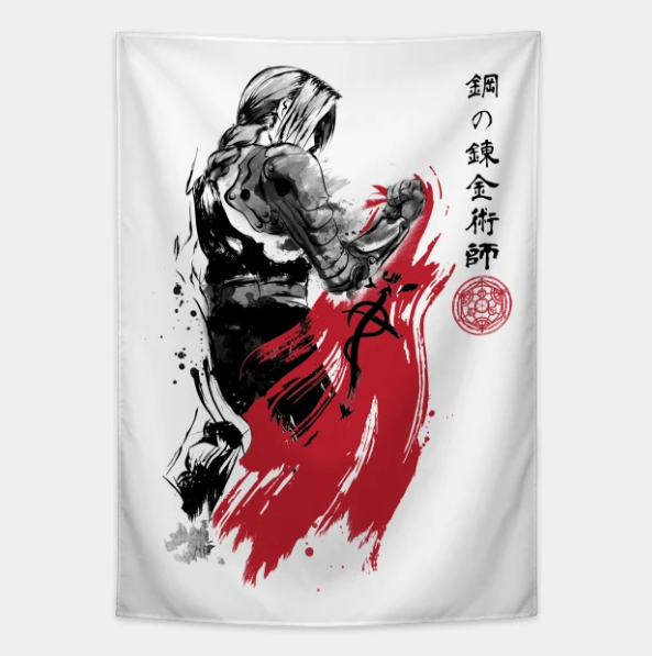 Edward sumi-e Wall Tapestry For Anime Fans