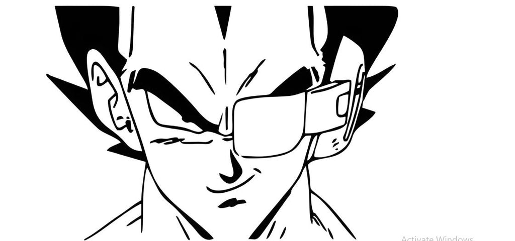 Vegeta Scouter Black Line Art Dragon Ball Z AC Sticker | Anime Split AC Vinyl Decal