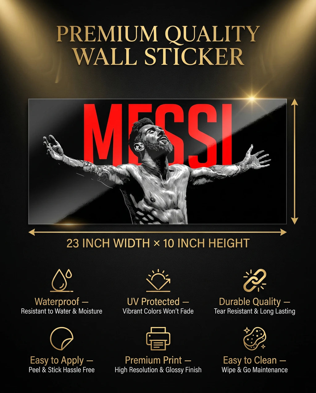 Lionel Messi Football AC Sticker | Split AC Vinyl Decal