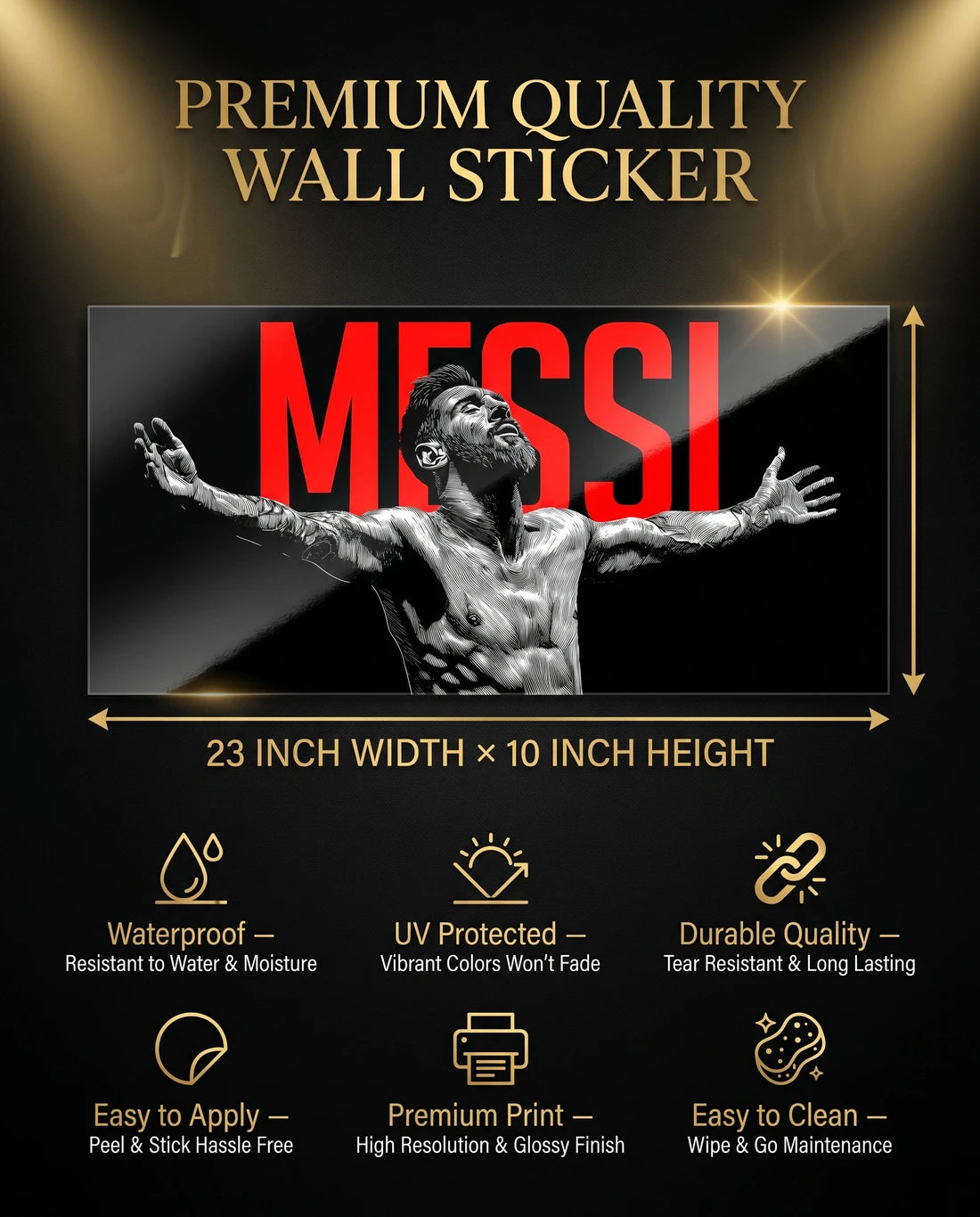 Lionel Messi Football AC Sticker | Split AC Vinyl Decal