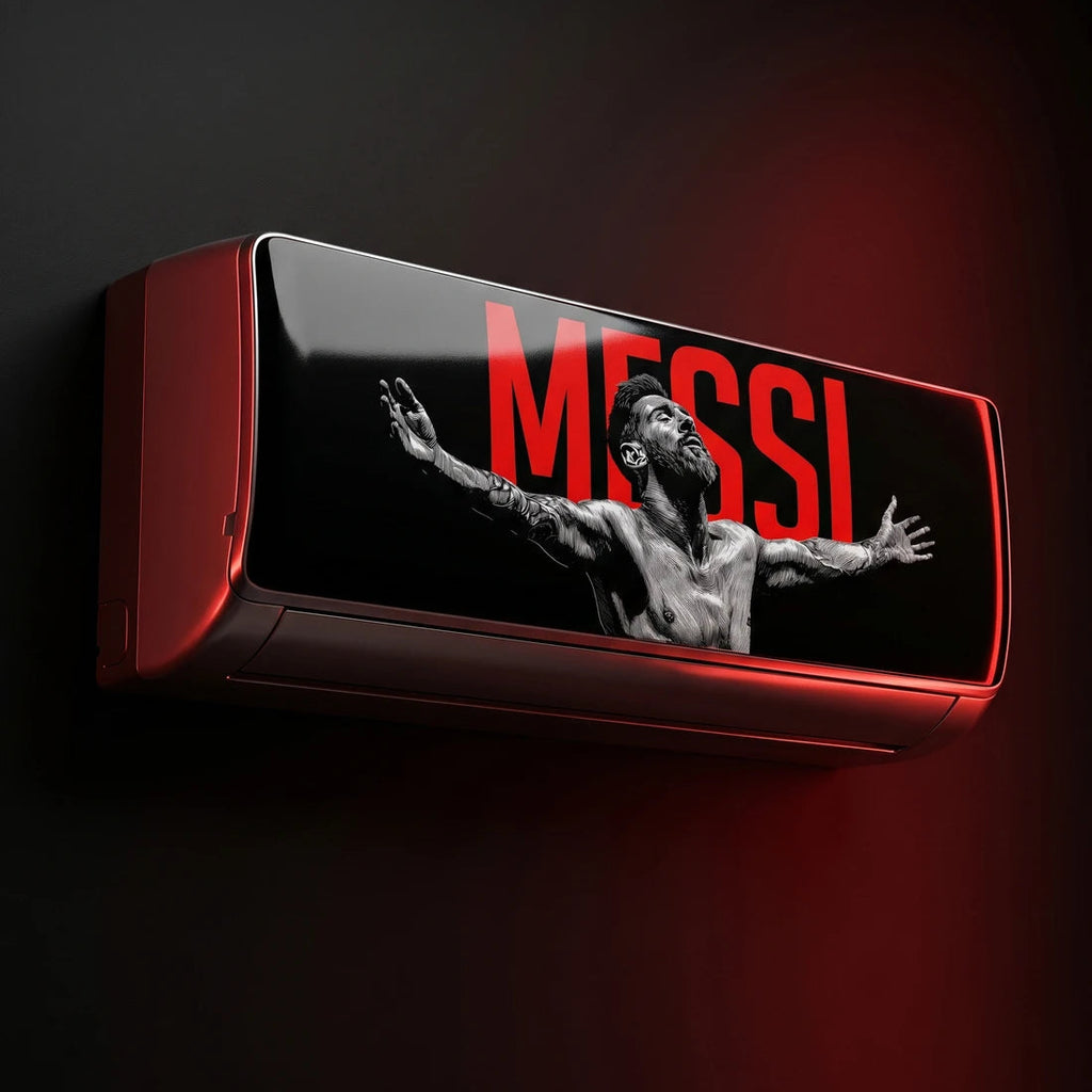 Lionel Messi Football AC Sticker | Split AC Vinyl Decal