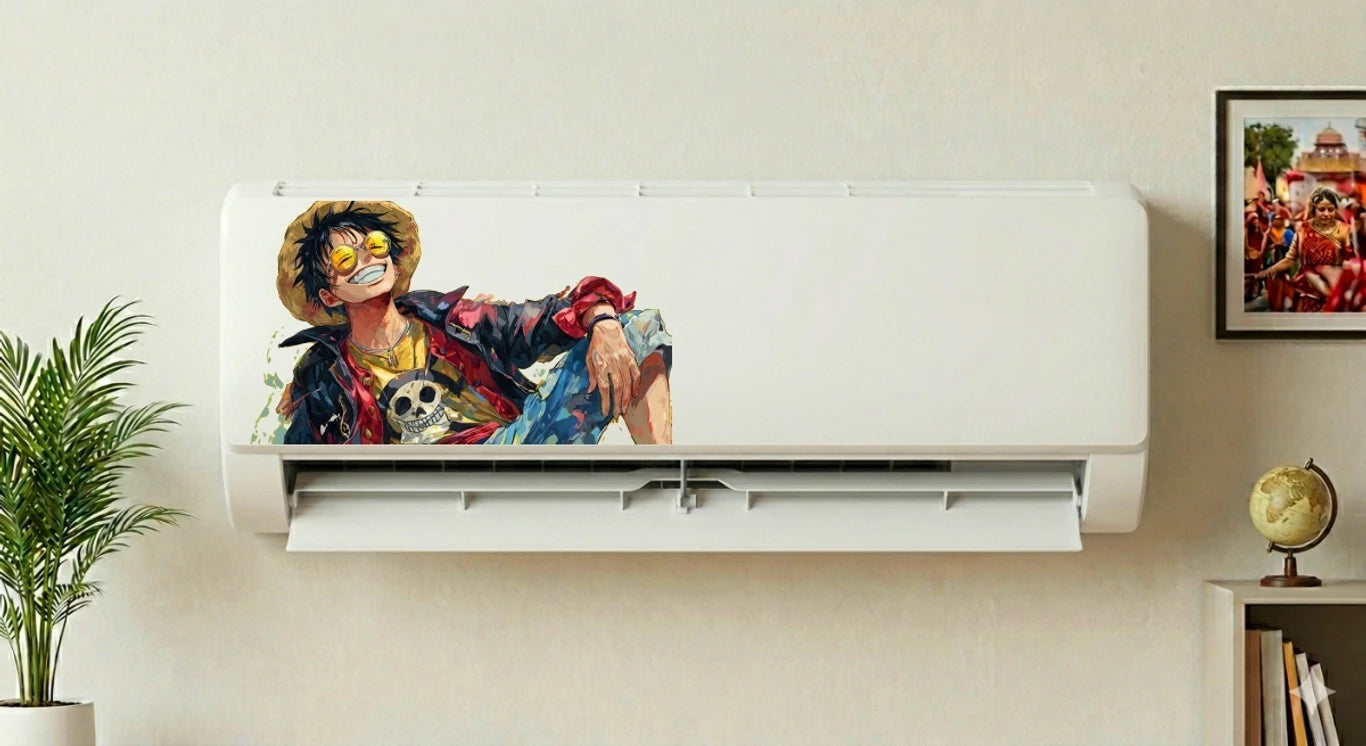 One Piece Luffy Chill Pose AC Sticker | Anime Split AC Vinyl Decal