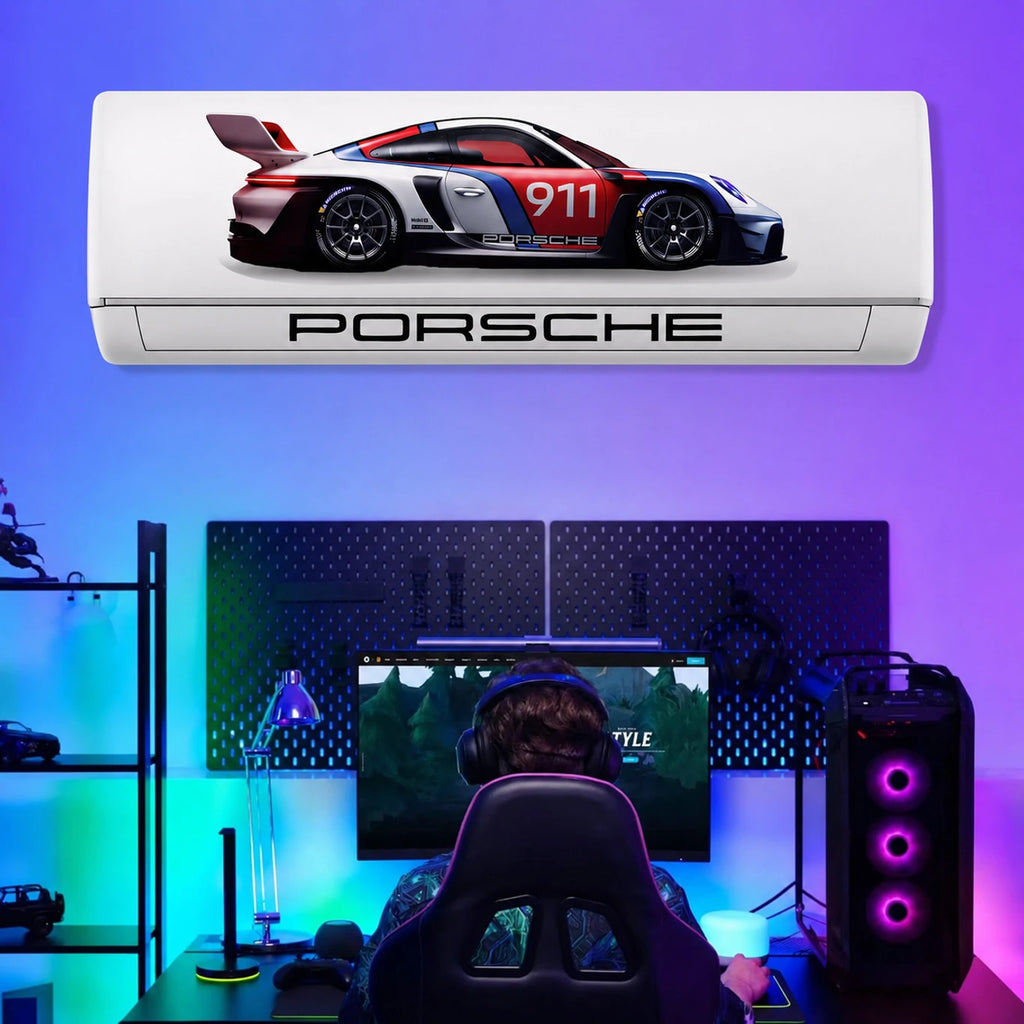 Porsche 911 Racing Car AC Sticker | Split AC Vinyl Decal