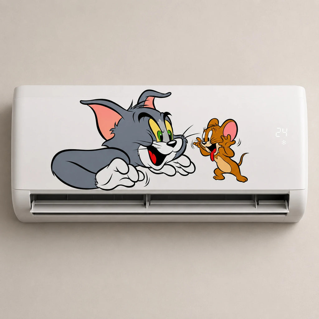 Tom and Jerry AC Sticker | Cartoon Split AC Vinyl Decal
