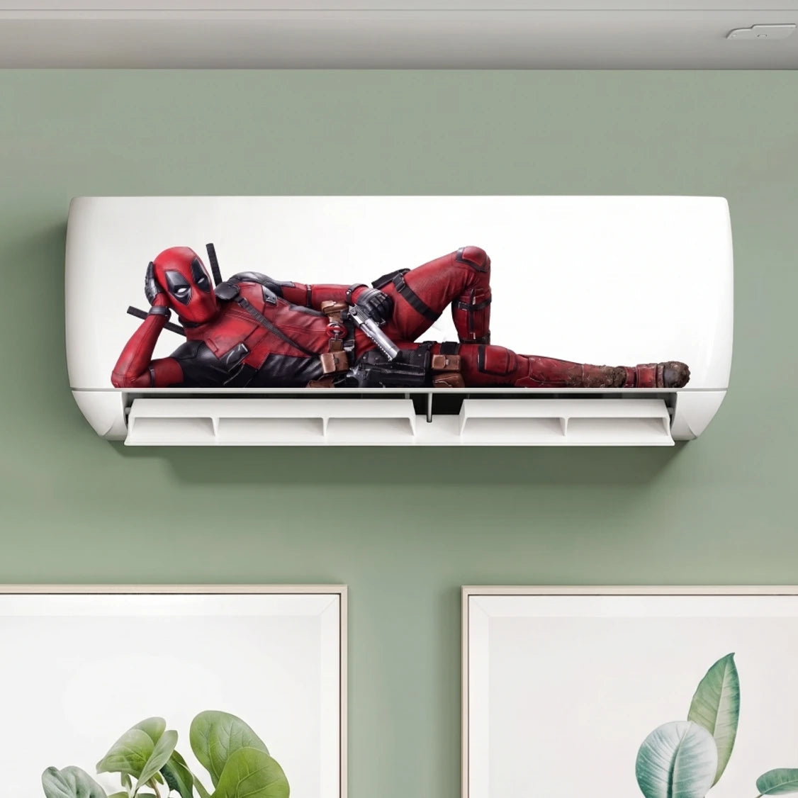 Deadpool Relaxing Pose AC Sticker | Split AC Vinyl Decal