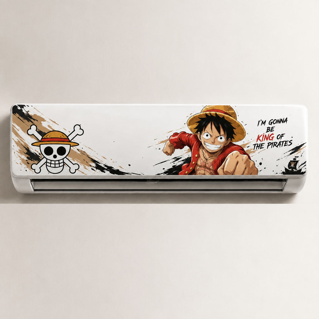 One Piece Luffy King of the Pirates AC Sticker | Anime Split AC Vinyl Decal
