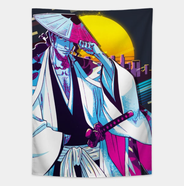 Shunsui Kyoraku Wall Tapestry For Anime Bleach Fans