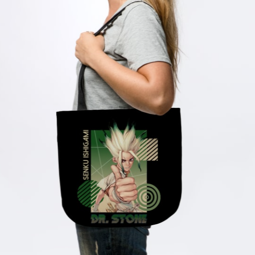 Trendy Senku Tote Bag For Anime Dr. Stone Fans