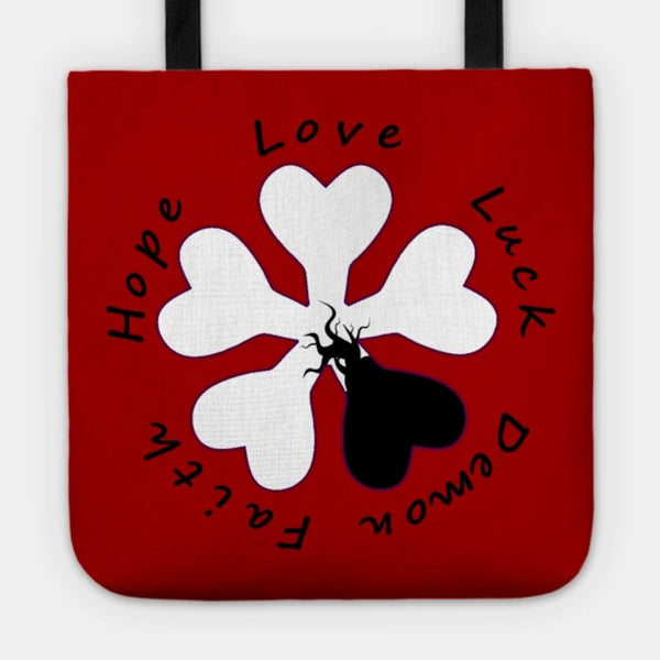 Demonic Clover Tote Bag For Five Leaf Fans