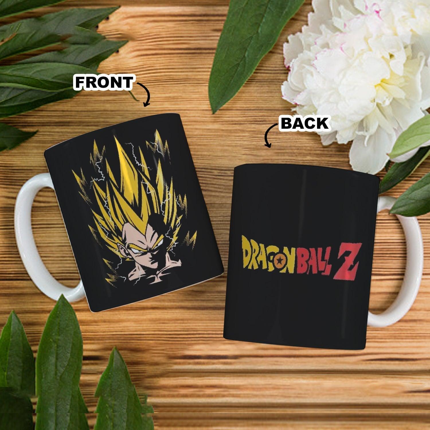 a coffee mug sitting on a wooden table 